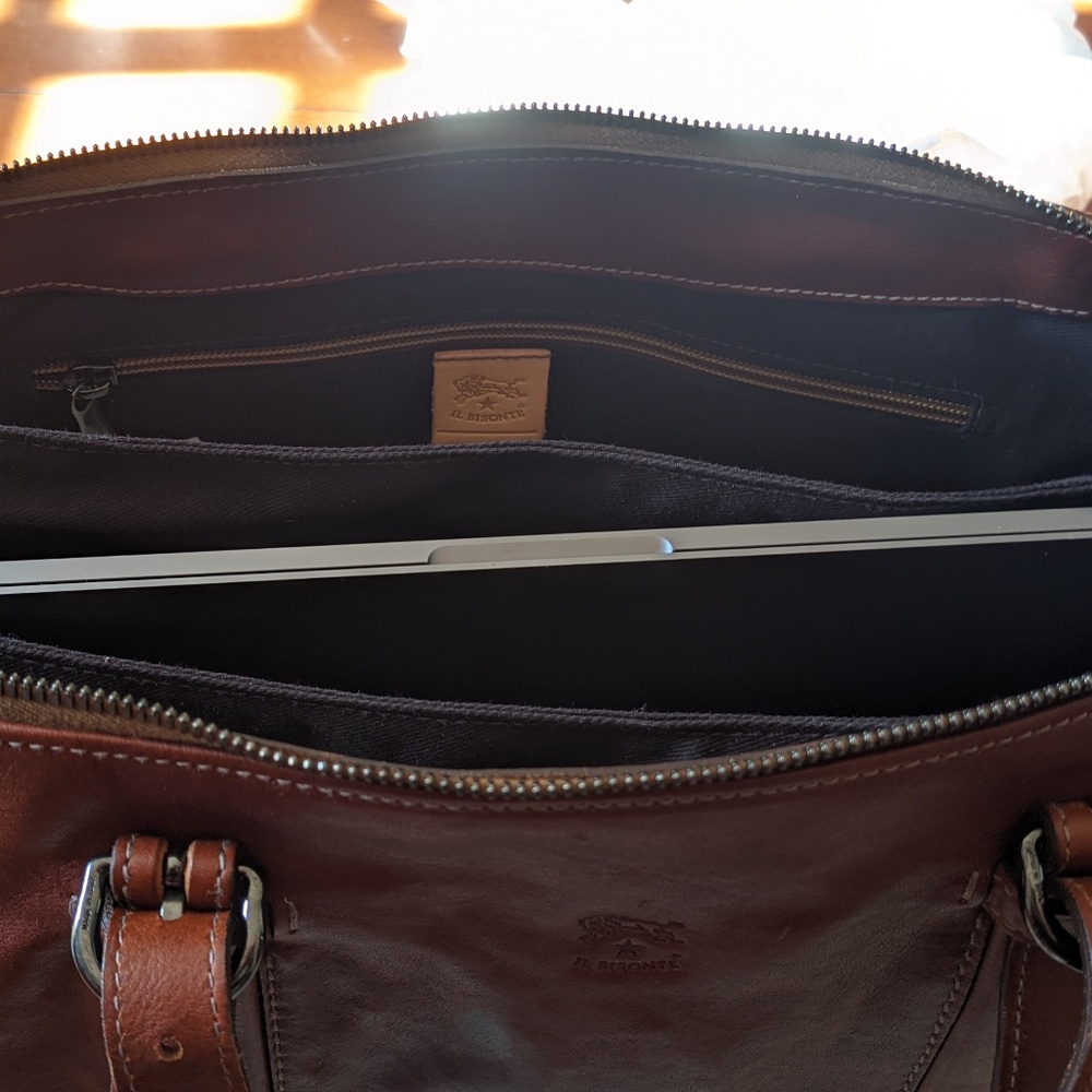 Leather laptop bag - Picture 3 of 5